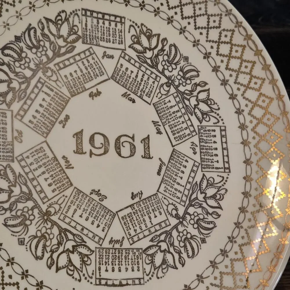 1961 Collectible Birthday Year Calendar Plate Great BD Gift!